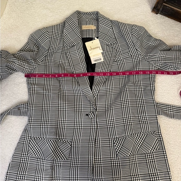 Choosy Black White Houndstooth Belted Jacket - Picture 9 of 15